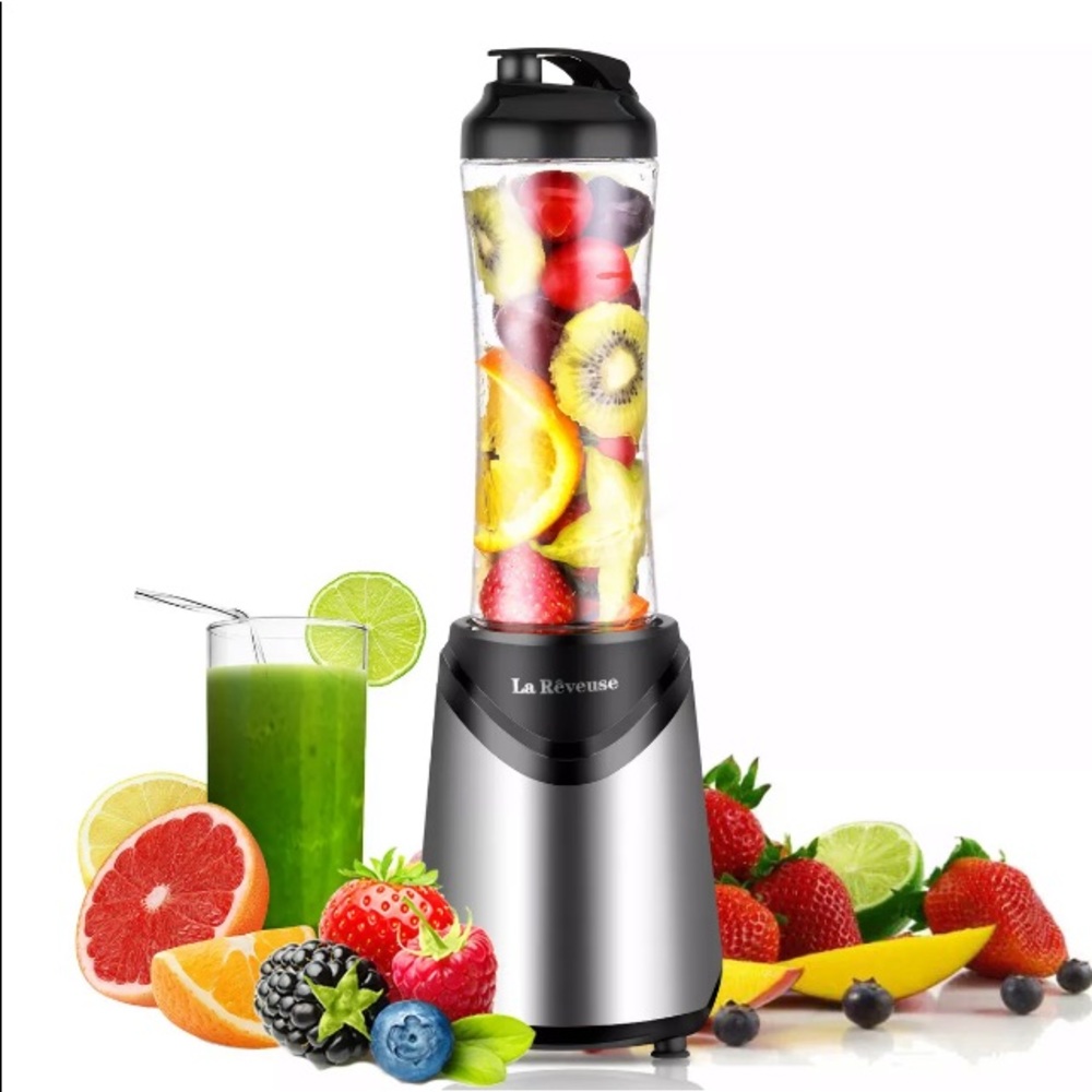 LA REVEUSE 18 oz Personal Blender SMOOTHIE CUP Travel Easy cleanup HandStrap NEW